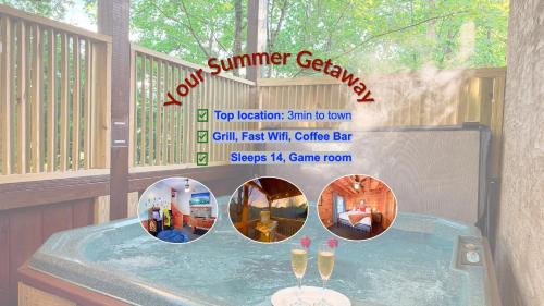 Pigeon Forge Ski Chalet | All you need for Summer! Spacious Cabin, 3min to Town, Grill, Pool, Fast Wifi, Seasonal Decor