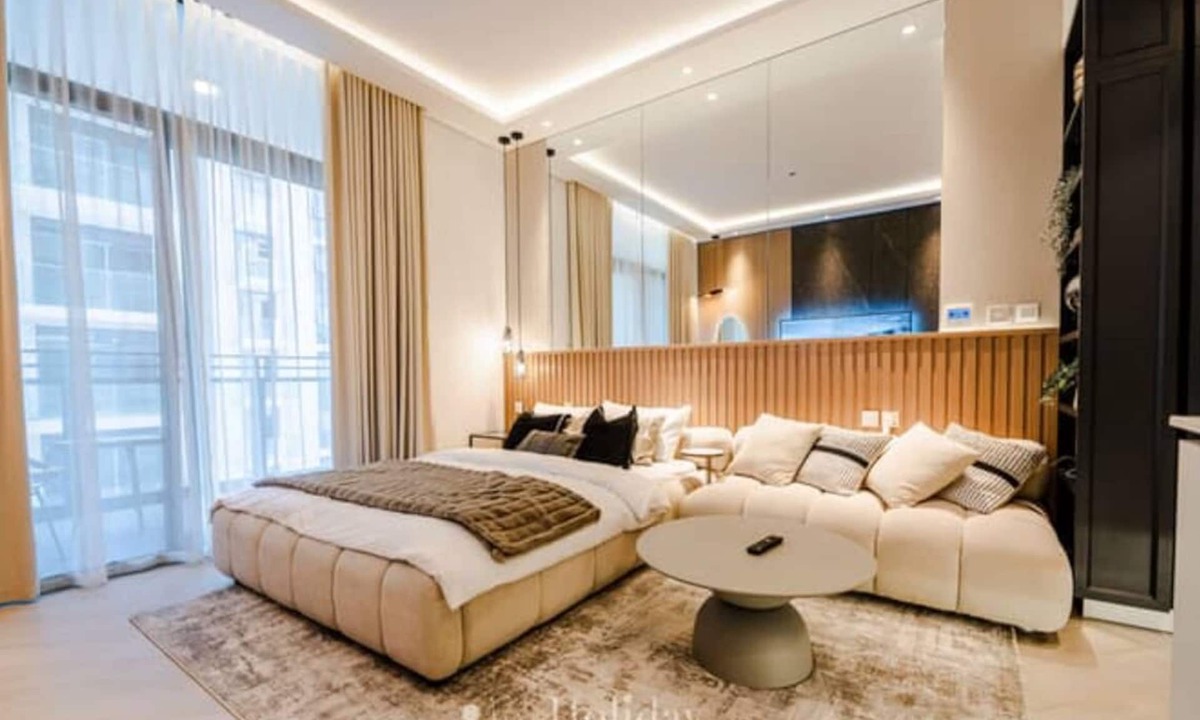 Ras Al Khor Industrial Area Apartment | Chic studio apartment with AC, fitness room in wonderful Sohba Hartland Dubai