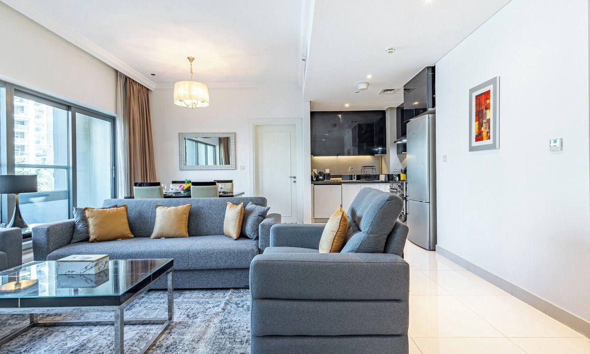 Business Bay Apartment | Modern Business Bay 1BR | Balcony and Pool Views