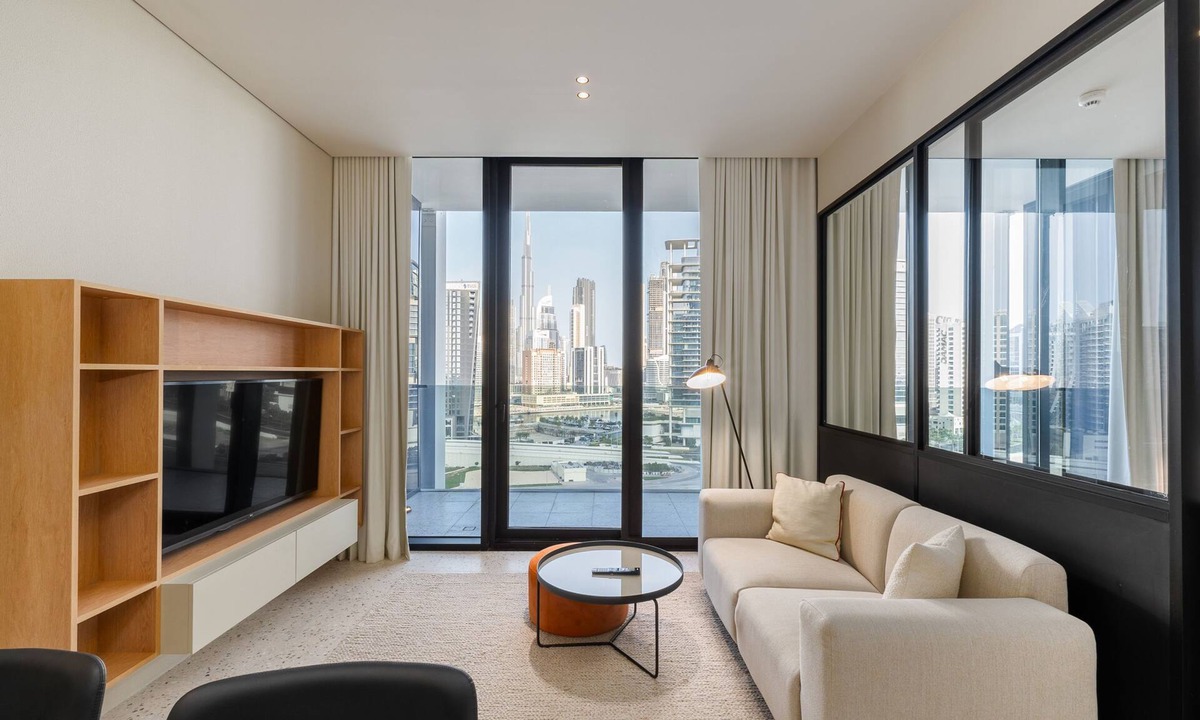 Business Bay Apartment | Modern Comfort: 1BR w/Burj Khalifa View