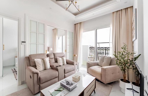 Al Barsha Apartment | 1BR Private Lagoon Resort Escape & Sunset Balcony By Green Sky Holiday Homes