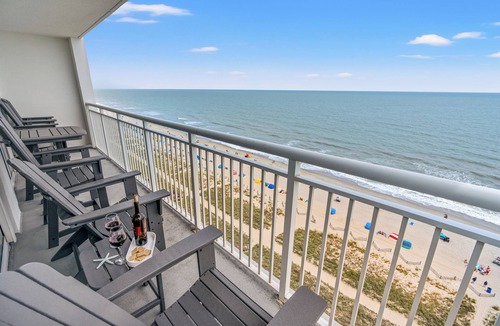 Myrtle Beach Condo | BEACHFRONT - 2024 Remodel - Lazy River - Tiki Bar - 100+ 5 Stars - Oceanfront!