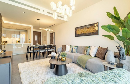 Nad Al Sheba Apartment | Luxe 2BR + Office | Burj Views | Crest Sobha