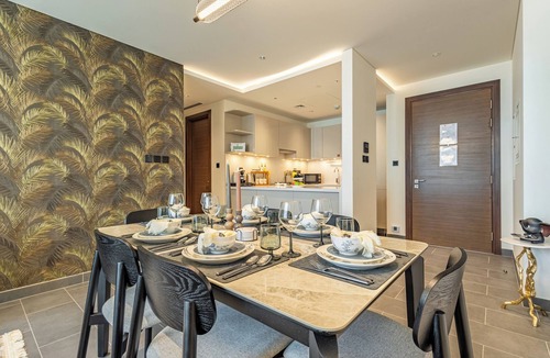 Nad Al Sheba Apartment | Luxe 2BR + Office | Burj Views | Crest Sobha