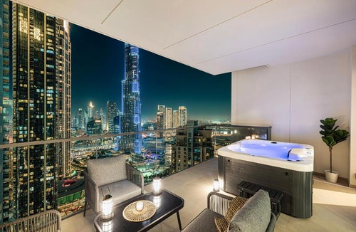 Downtown Dubai Apartment | Luxury Downtown 3 Bedroom and Maid Room Apartment with amazing Burj View and Private Jacuzzi on a large Balcony