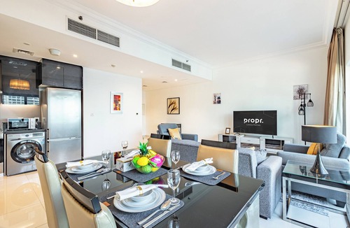 Business Bay Apartment | Modern Business Bay 1BR | Balcony and Pool Views