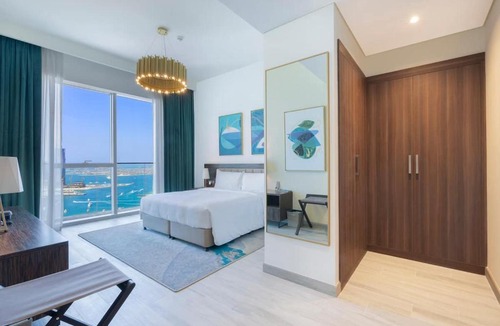 Dubai Media City Apartment | Prestige Heights 1BR with Iconic Oceanview
