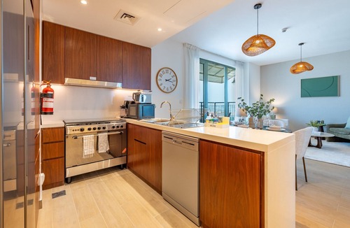 Dubai Apartment | Urban Beachside 2BR with a Glimpse of Burj Khalifa, Near Jumeirah Beaches