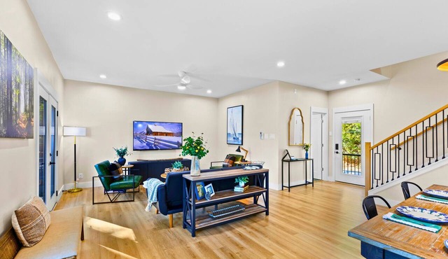 A unique Guadalupe River retreat featuring two stylish homes, private river access, a cozy fire pit, and a fun-filled game room—perfect for families, friends, and group getaways.