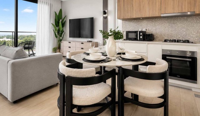 Free housekeeping visits during your stay - StayShort - Bright & Roomy Studio with Balcony - Majan Hub, Sleeps