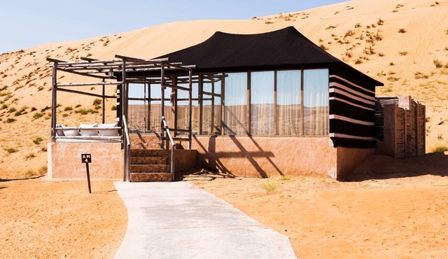 Indulge in desert opulence with our Luxury Pool Tents at Thousand Nights Camp