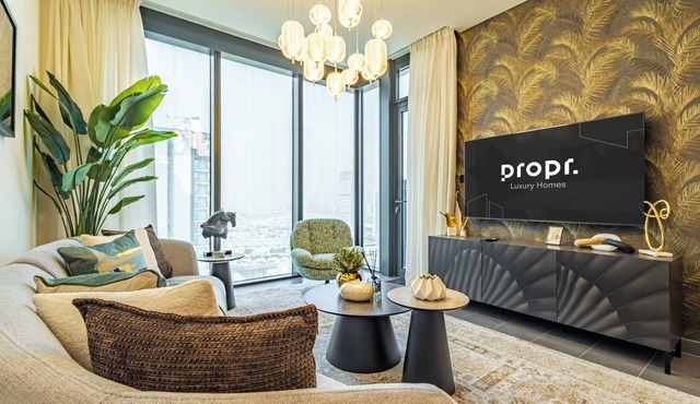 Luxe 2BR + Office | Burj Views | Crest Sobha