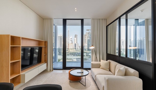 Modern Comfort: 1BR w/Burj Khalifa View