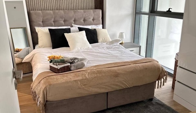 nIN ABU DHABI three-bedroom duplex apartment accommodate 4 people.facilities